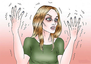 рисунок женщины с дрожащими руками